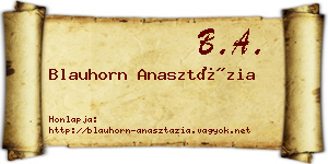 Blauhorn Anasztázia névjegykártya